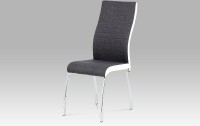 Jídelní židle šedá látka + bílá koženka / chrom DCL-433 GREY2